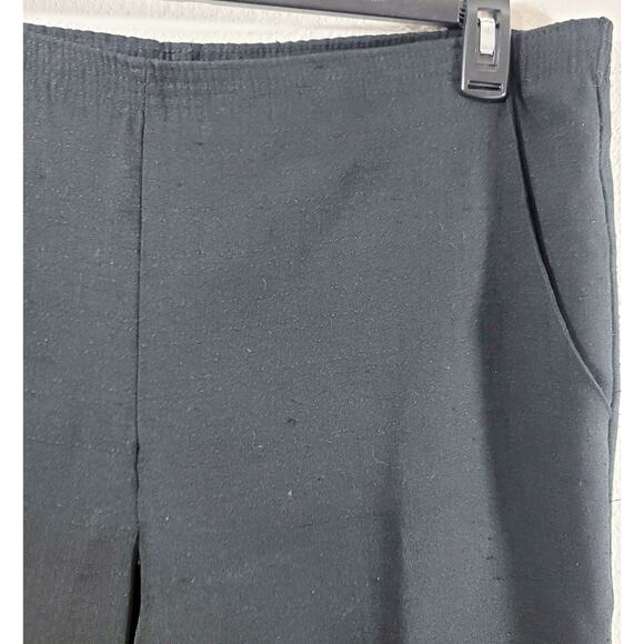 Briggs Black Flat Front Pull On Pants 14P Lightweight Slashed Pocket Tapered Leg - Picture 6 of 6